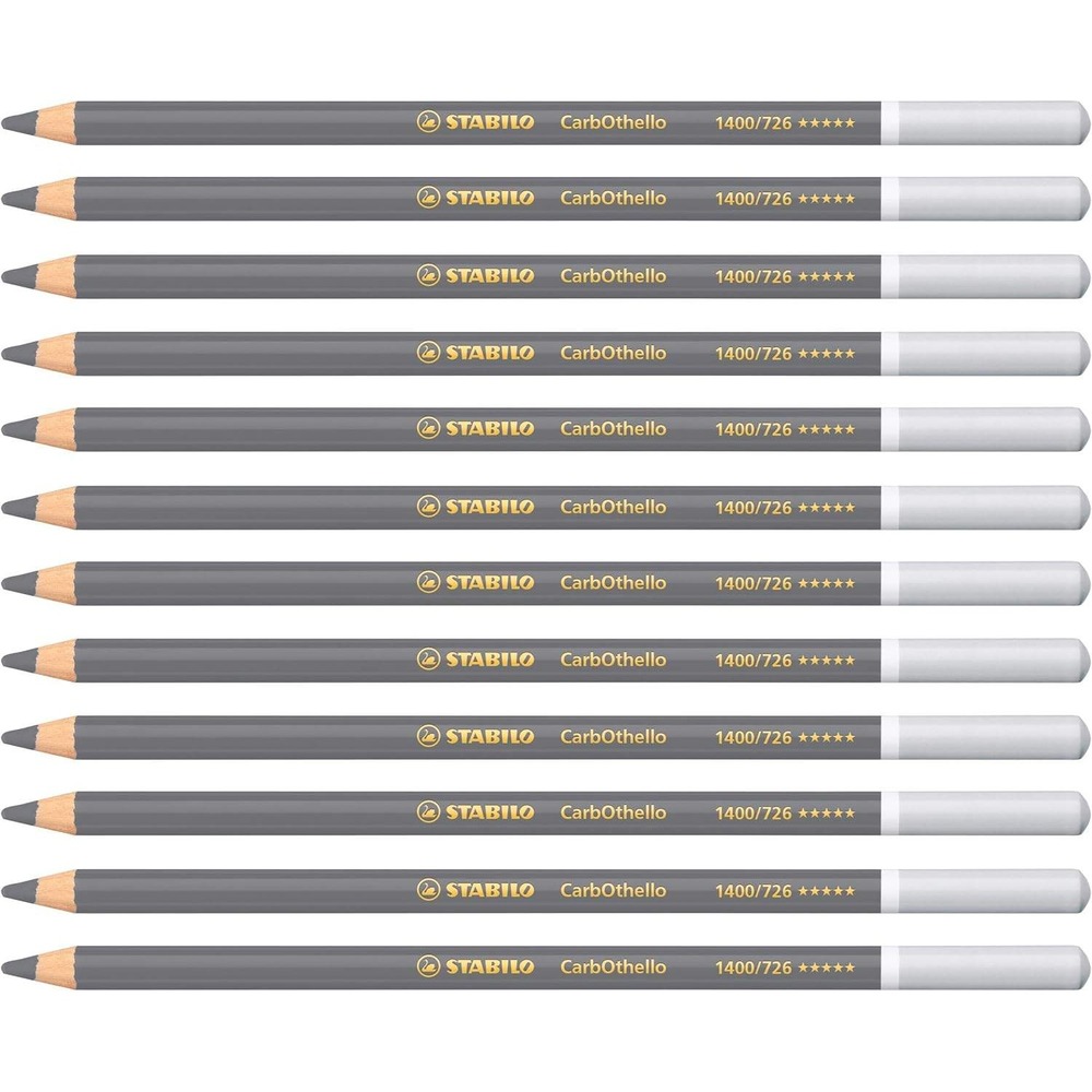 Stabilo CarbOthello Chalk Pastel Pencils 12 Pack 1400/726 Cool Grey 4